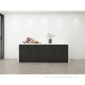 Black color matte lacquer modular kitchen cabinet set